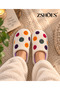Patterned Plush Non-Slip Sole Lightweight Winter House Slippers (Christmas Detail) - 3