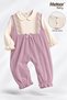 Baby Girl Jumpsuit with Lace Detail, Bebe Collar, Bow, Long Sleeve, Seasonal Premium Set - 3