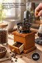 10 Pieces Wooden Coffee Grinder – Manual Coffee Grinder, Steel Grinding Unit, Classic Nostalgic Design, Hand Grinder