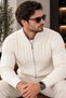 Hair Braid Patterned Basic Men's Knitwear Cardigan - 2