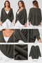 Women's Italian Style Bat Sleeve Endless Collar Oversize Mercerized Knitwear Blouse - 5