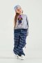 Blue Denim Detailed Plaid Kids' Trousers - 5