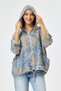 Mink Italian Shawl Pattern Hooded Zippered Oversize Jacket Blouse Size 38 - 46 - 3