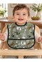 Safari Patterned Liquid-Proof Baby Food Bib with Pockets 0-24 Months