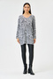 White Italian Zebra Leopard Pattern Long Sleeve Lycra Oversize Long Blouse 38 - 48 Size - 4