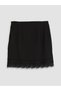 Alita City Farkıyla Soulife Black Plain Mini Women's Skirt - 5