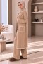 Long Cardigan Soft Textured 3-Piece Hijab Knitwear Set - 5