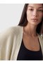 Alita City with a Difference of Color, Lcw Everyday White Knitwear Plain Short Women's Cardigan - 3