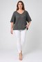 Women's Italian Style Bat Sleeve Oversize Mercerized Knitwear Blouse - 2