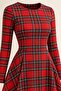 Women's Long Sleeve Crew Neck Flared Hem Mini Modal Dress - 5