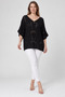 Women's Italian Style Bat Sleeve Oversize Mercerized Knitwear Blouse - 2