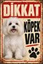 Malta Terrier Caution Dog Present Metal Sign |   Maltese Retro Decorative Warning Sign 20X30 cm