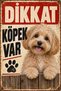 Maltipoo Caution Dog Present Retro Metal Wall Sign Decorative Warning Sign 15X20 cm