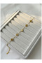 Unisex Stainless Steel Double-Sided Clover Bracelet - Tarnish Resistant - 17+5 cm Length - 4