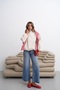 Women's Ecru Elastic Bomber Jacket - 7