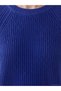 Alita City Lcw Modest Blue Oval Neck Women's Knitwear Sweater with a Difference - 3