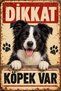 Border Collie Caution Dog Present Retro Metal Warning Sign 15X20 cm
