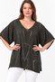 Women's Italian Style Bat Sleeve Oversize Mercerized Knitwear Blouse - 3