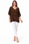 Women's Italian Style Bat Sleeve Oversize Mercerized Knitwear Blouse - 2