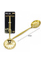2 Pieces Metal Serving Colander - Perforated Stainless Steel 27 cm Ergonomic Handle Gold Color Pasta Frying Skimmer Serving Spoon - 2