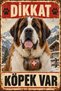 Saint Bernard Caution Dog Present Retro Metal Sign Decorative Warning Sign 30X40 cm
