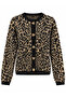 Women's Lora Leopard Patterned Buttoned Crew Neck Soft Textured Knitwear Cardigan - 4