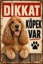 Cocker Spaniel Beware of Dog Metal Sign Retro Decorative Warning Sign 20X30 cm