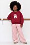 Girls' 3-Ply Cotton Cherry Sweat Checkered Pants and Top Set 2-8 Years - 3