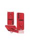 Samsung Galaxy S23 Plus Case Zuma with Ring Silicone with Business Card - Red - 2