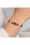 Ethnic Patterned Bead Bracelet – Women's Bracelet with Brown and White Bead Detail