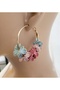 Pink Fabric Flower Gold Hoop Earrings Bijouterie Modern Antiallergic Women Earrings Gift Vintage - 2