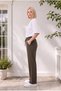 Women's Khaki Palazzo Cut Combed Cotton Sweatpants High Waist Loose Leg Casual Comfortable - 5