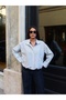 Women's Gingham Patterned Stand Collar Oversize Jacket