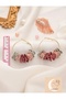 Pink Fabric Flower Gold Hoop Earrings Bijouterie Modern Antiallergic Women Earrings Gift Vintage - 4
