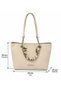 Women's New Season Scarf Detailed Chain Strap Stylish Hand and Shoulder Bag Shopper - 5