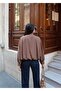 Women's Collar Button Detailed Zippered Flowy Balloon Sleeve Seasonal Jacket - 4