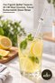 2 Glass Straws – Transparent Design with Face Figures, 20 cm Ideal Length, Reusable Glass Straw