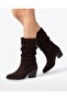 Kod.105, Western Style, Low-Cut, Thick Heel, No Laces or Zippers, Bellows Boots, Genuine Leather - 4