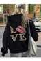 Leopard Love Printed Oversize Unisex Hooded Sweatshirt