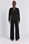 Comfortable Stretchy V-Neck Modal Suit Lrn0076 Black - 7
