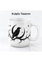 Raven and Crescent Patterned Porcelain Mug 300 ml Black and White Gothic Design Coffee and Tea Cup with Handle Gift - 3