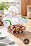 4 Pieces Tiny Box Square Storage Box – 0.3 Liter Transparent Body Green Clip-On Lid Bpa-Free Kitchen Office Storage Box Container