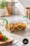 1 Piece Transparent Storage Box 1.5 Liter – Plastic Transparent Box Green Clip-On Lid Stackable Kitchen Bathroom Office Storage Box