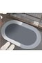 4 Pieces Oval Super Absorbent Bath Mat – Nappa Surface, Non-Slip Rubber Base, Easy to Roll Up, 38X58 Cm, Gray Blue, Bath Mat, Anti-Slip - 2