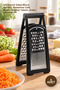 5 Pieces Double-Sided Grater with Two Chambers – Double Chamber Vegetable and Fruit Grater with Stainless Steel Blades, Non-Slip Base, Grater
