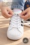 4 Pieces of Magnetic Shoelaces – Children's Elastic Clip-On Shoelaces Easy to Put on White Magnetic Shoelace Kids Practical