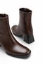 Women's Brown Blunt Toe Thick Heeled Side Zipper Orthopedic Insole Boots Milora - 6