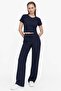Waffle Fabric Side Adjustable Blouse and Pants Set