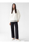 White Lace Detailed Soft Touch Women's Sweatshirt - 2