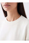 White Lace Detailed Soft Touch Women's Sweatshirt - 3